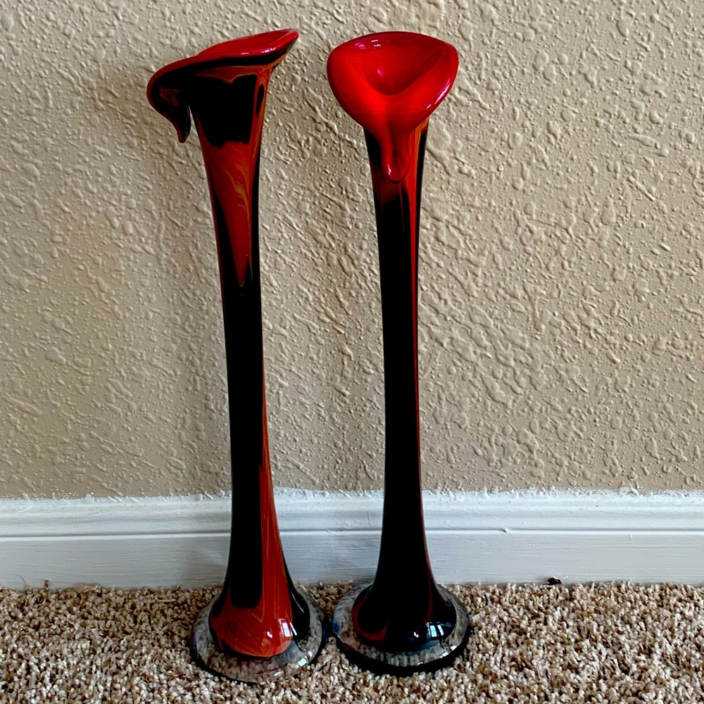 Decorative Vases Red and Black